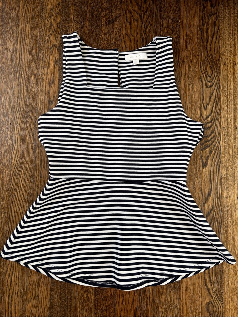 eri + ali Women's Black & White Striped Top